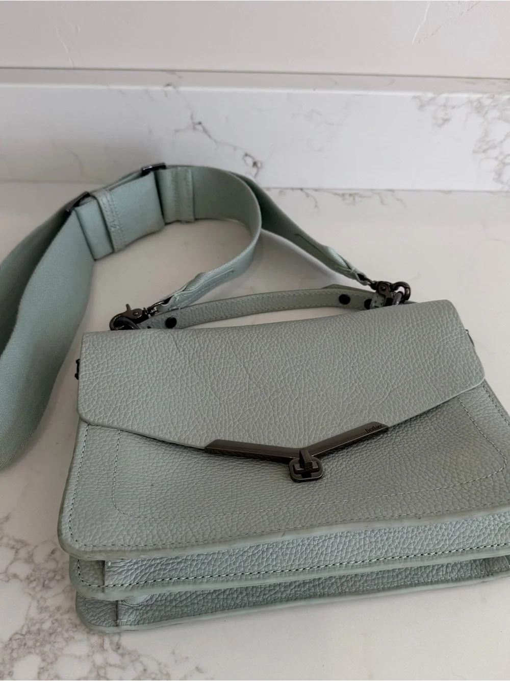 Botkier New York Valentina Leather Satchel Mint Colored Cross Body